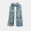 National Trust Peace Of Mind Teal and Blue Meadow Organic Cotton Scarf Clearance