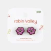 National Trust Robin Valley Hand-Painted Cherry Blossom Earrings New