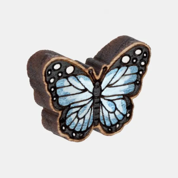 National Trust Robin Valley Hand-Painted Blue Butterfly Earrings Online