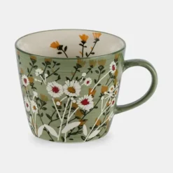 National Trust Stoneware Mug, Green Wild Daisy Online
