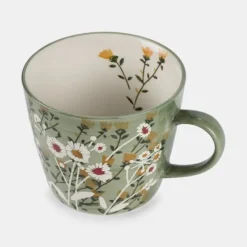 National Trust Stoneware Mug, Green Wild Daisy Online