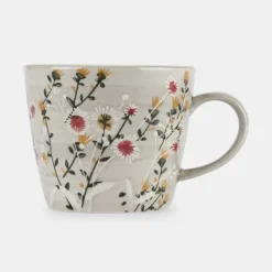 National Trust Stoneware Mug, Grey Wild Daisy Sale