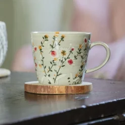National Trust Stoneware Mug, Grey Wild Daisy Sale