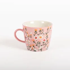 National Trust Stoneware Mug, Pink Wild Daisy Fashion