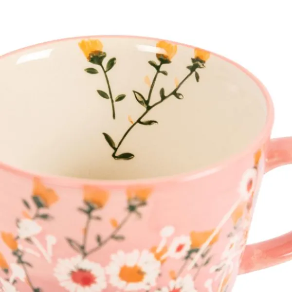 National Trust Stoneware Mug, Pink Wild Daisy Fashion