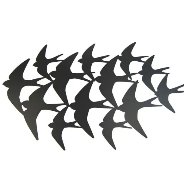 National Trust Swallows Garden Wall Ornament, Matte Black Discount