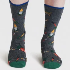 National Trust Thought Gardening Grey Organic Cotton Socks Hot