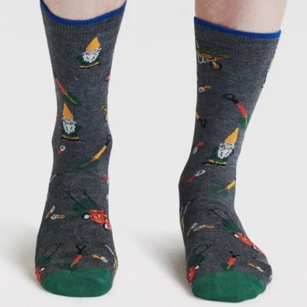 National Trust Thought Gardening Grey Organic Cotton Socks Hot