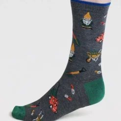 National Trust Thought Gardening Grey Organic Cotton Socks Hot