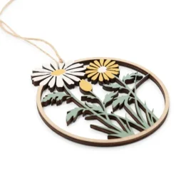 National Trust Wooden Daisy Hanging Decoration New